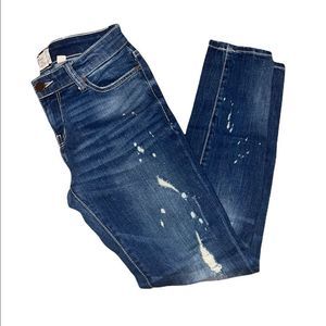 Bke by Buckle Stella Ankle Skinny Jean Size 24 Paint Splatter Destructed